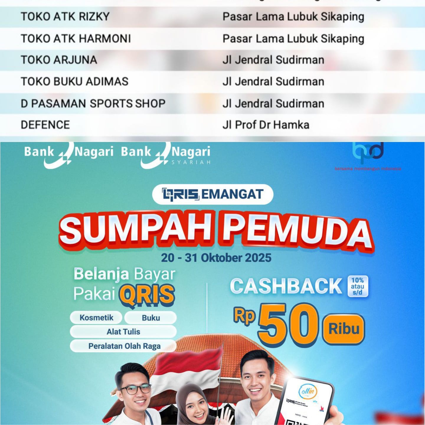 Promo QriSemangat Sumpah Pemuda Bank Nagari